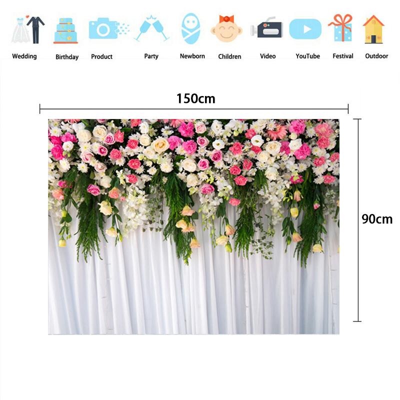 Fundaluri de perete cu flori de trandafir Nuntă Zi de naștere Fundal de petrecere cu temă florală