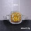Huitan Vintage Wedding Ring With Yellow Cubic Zircon Elegant Engagement Claddagh   Micro Paved Thick  Dropshipping