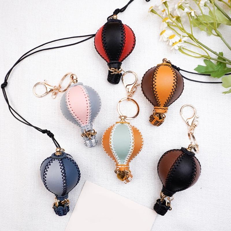 Creative Hot Air Balloon Car Accessory with Detachable Key Holders & Phone Charm DIY set for Vehicle Interior Decoration