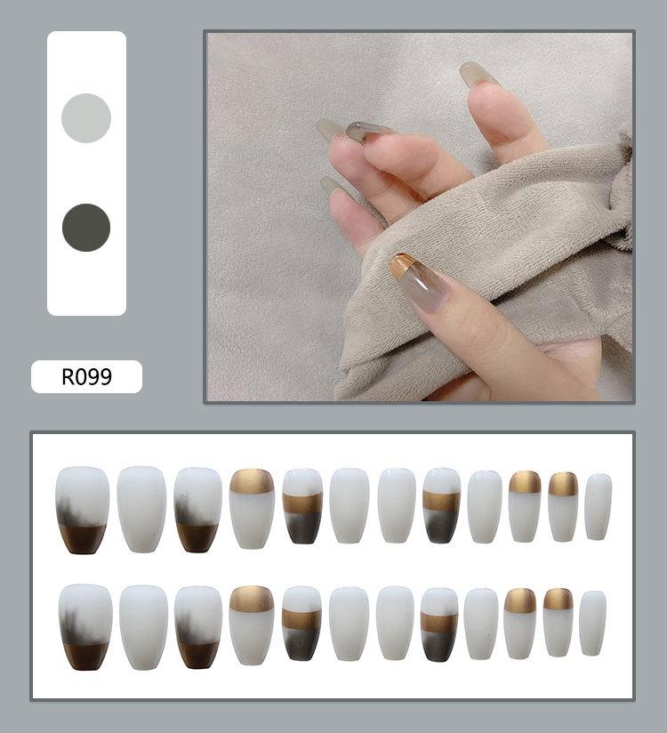 

Искусственные ногти Европейские и американские высококачественные серые длинные балетные ногти Накладные ногти Носимые маникюрные патчи