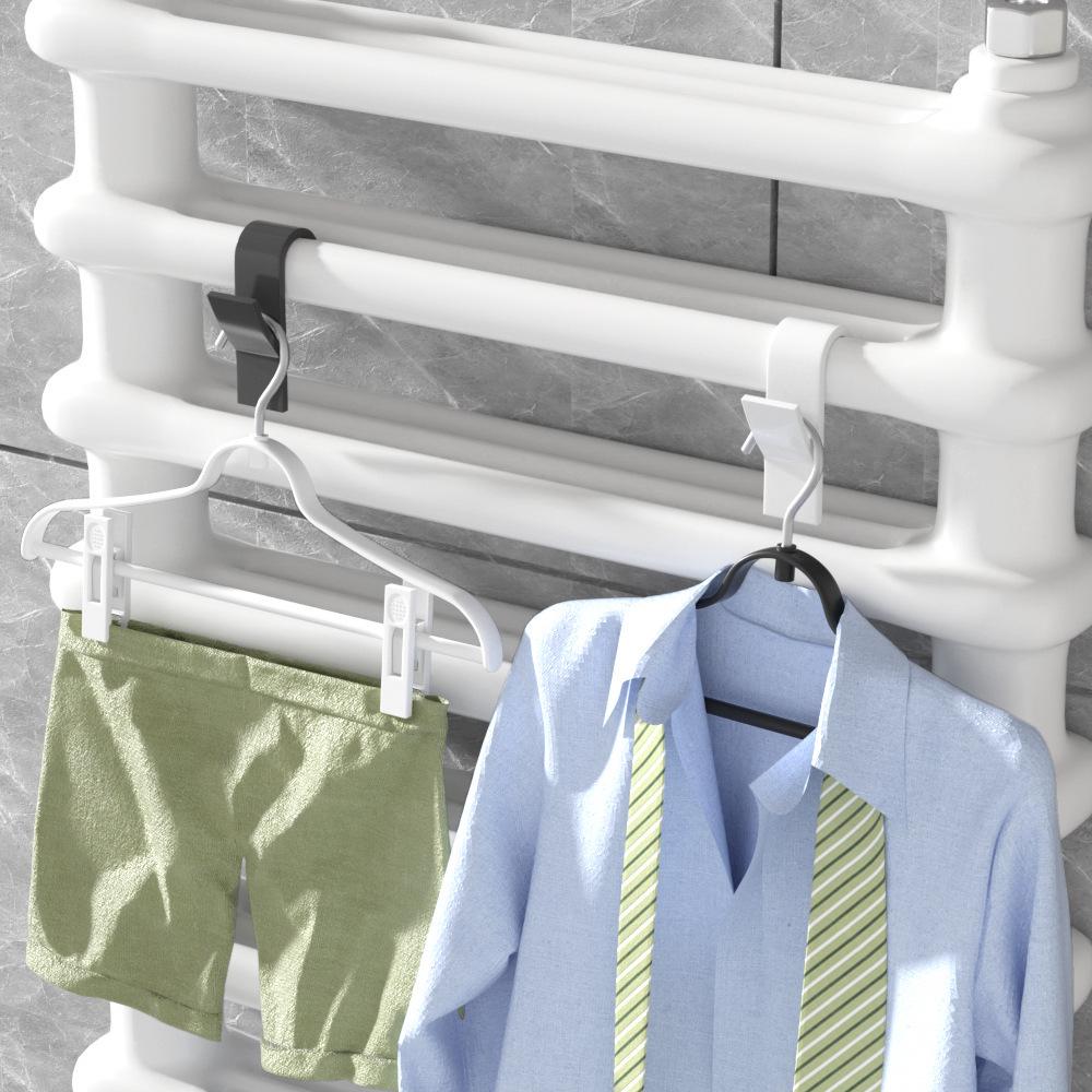 Cylindrical Radiator Hooks for Clothes, Socks, Coats & Hats - Bathroom Storage Rack