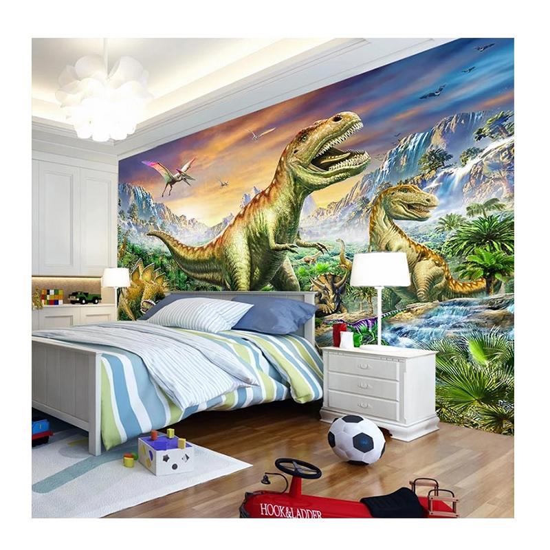 Wandbild Tapete 3D Stereo Wald Tier Dinosaurier Wandbilder Kinderzimmer Jungenzimmer Hintergrund Heimdeko Wandpapiere