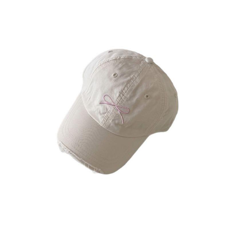 Sweet Children Baseball Cap INS Simplicity Korean Fashion Cute Embroidery Bow Peak Cap for Kids Travel Outdoor Sunshade Hat