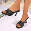 Fashion Female Shoes On Sale 2025 New Women’s Modern Slippers Summer Mesh Thin Heels Slippers for Daily Plus Size Fashion Dress Sandals