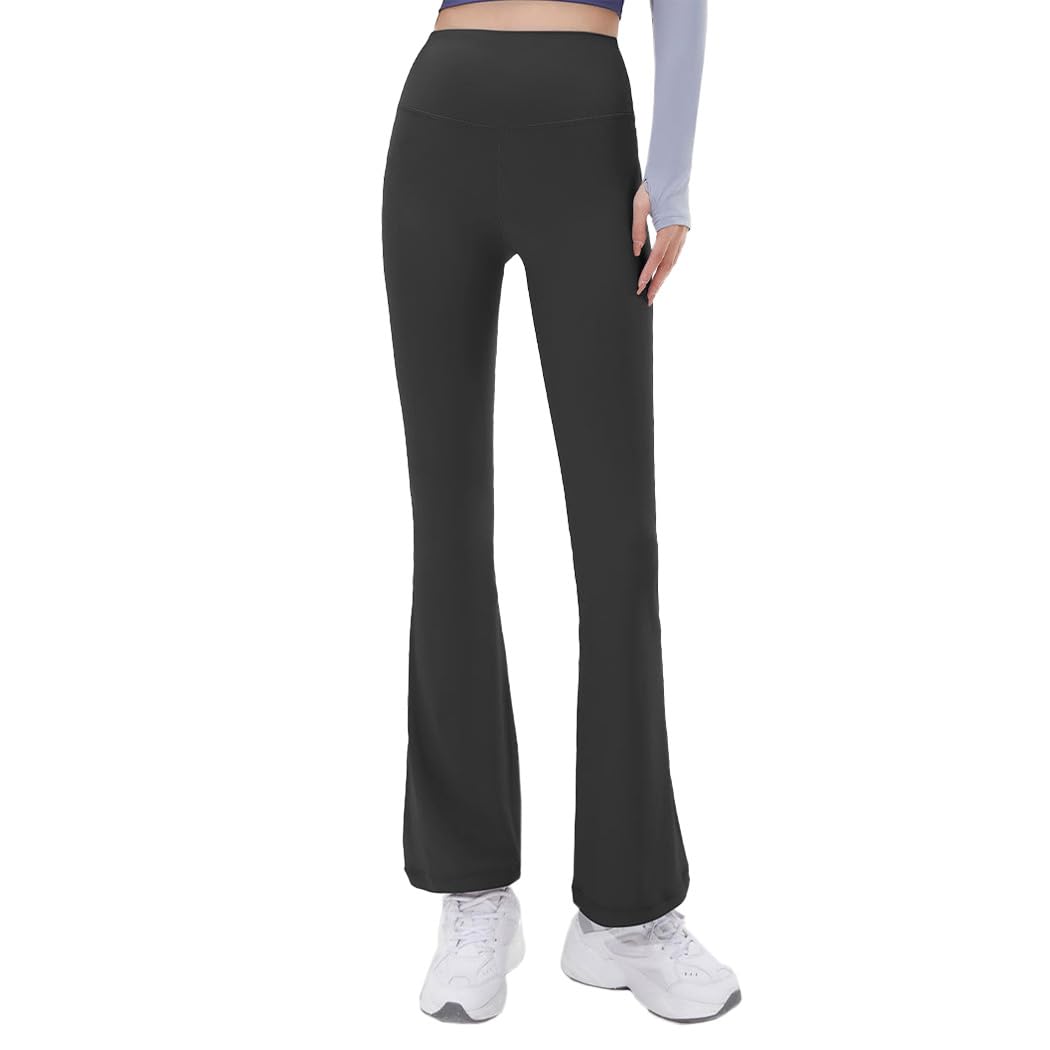 

DAYCLOSET Йога Расклешенные Йога yoga150 Женские Брюки, Леггинсы, С высокой талией, Эластичные, Быстросохнущие, (М, Черный) чёрный