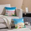 Charming Seaside Retreat Pillow Case Anti-dustmite Pillowcase Invisible Zipper Silky Short Plush Sofa Cushion Cover