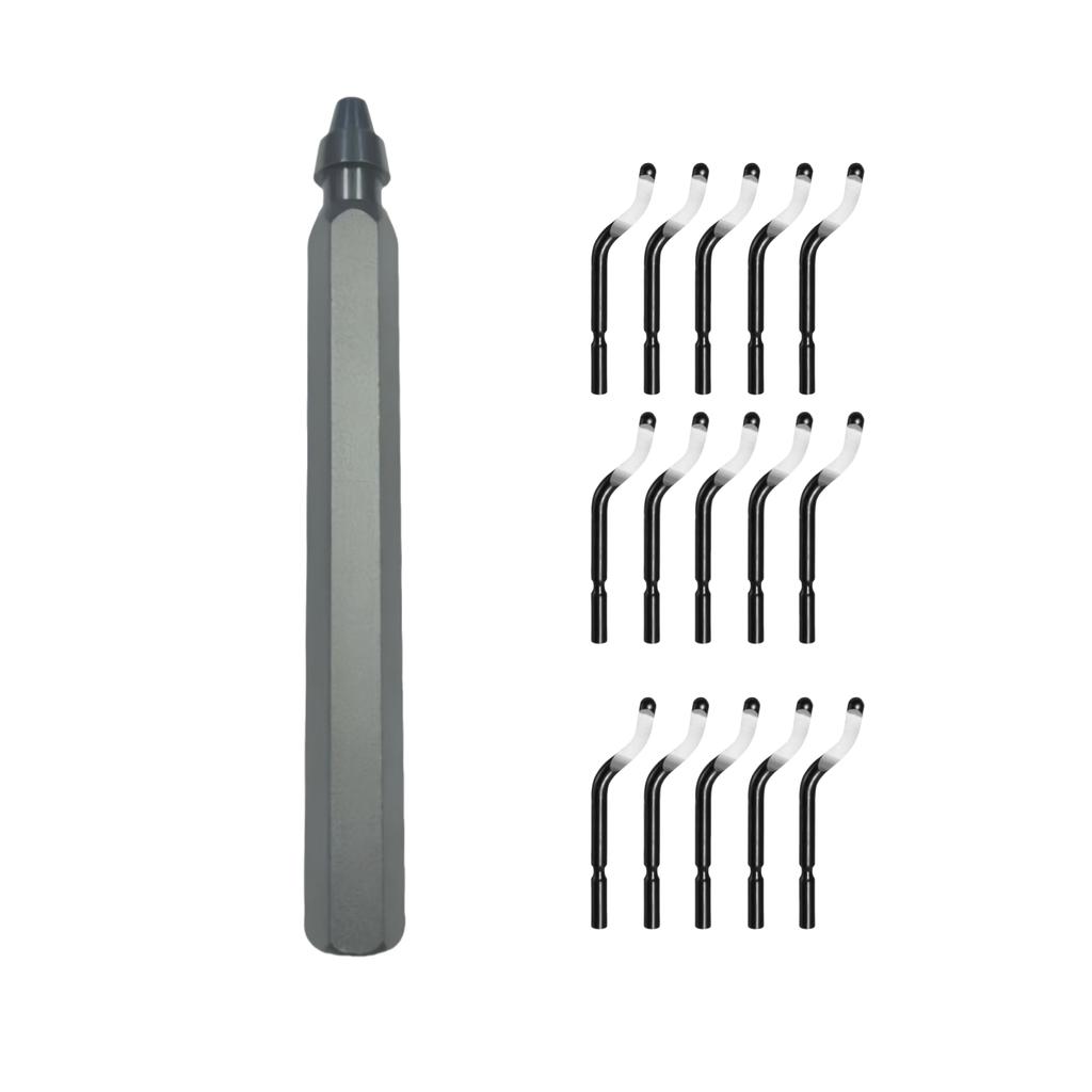 Deburring Tool Set with 15 High Speed Steel Swivel Blades Burr Removal Reamer Tool for Metal Resin Copper Plastic PVC 3D Print