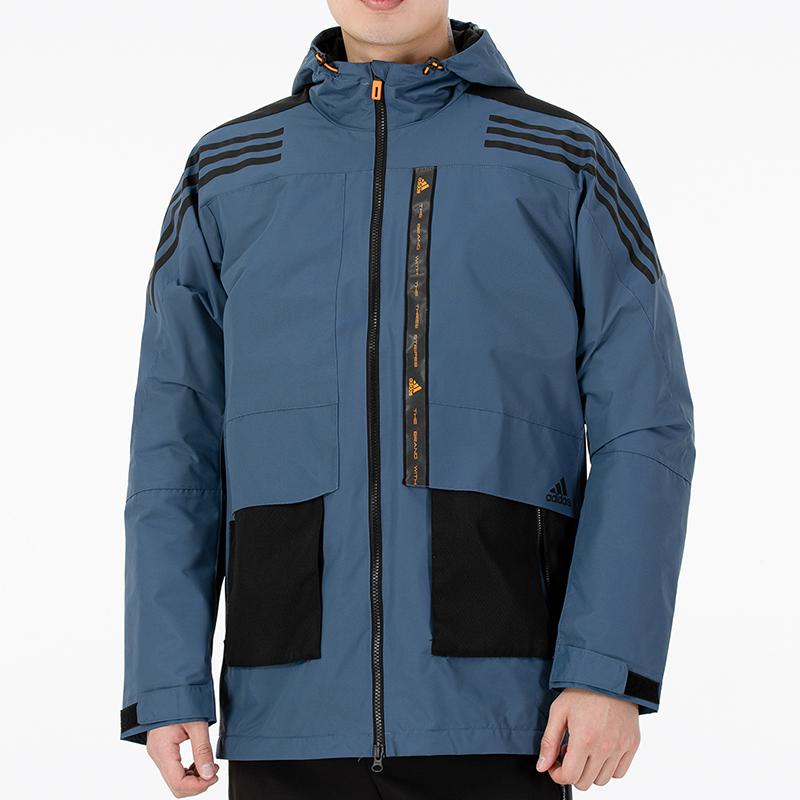 Adidas Th 99 Comm Woven Zip Hoodie Jacket Men Outerwear Blue HE7402