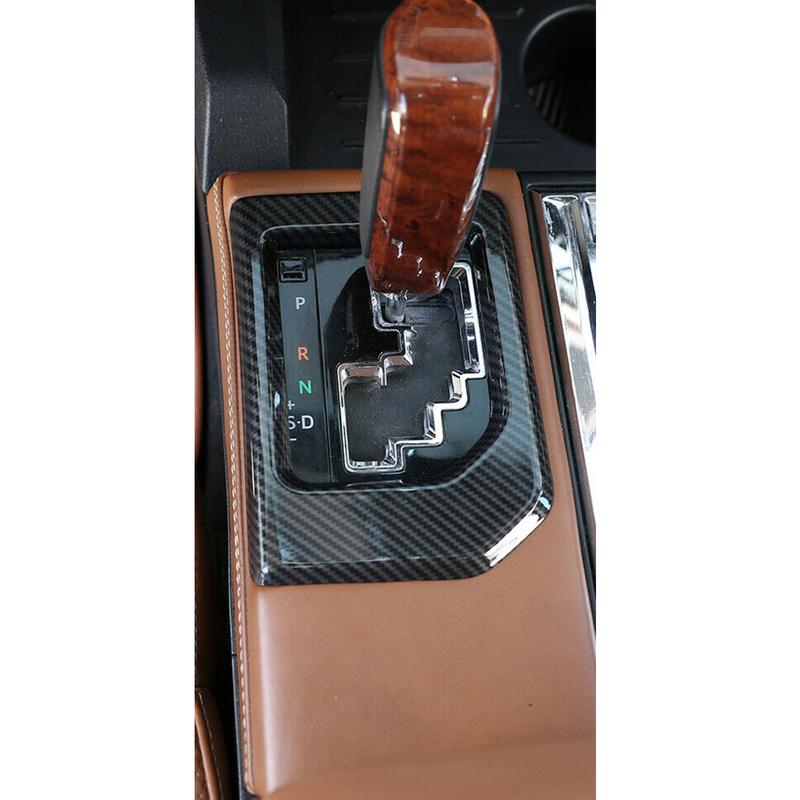 ABS Car Interior Gear Shift Panel Cover Trim Black Carbon Fiber Style fit for Toyota Tundra 2014-2016 2017 2018