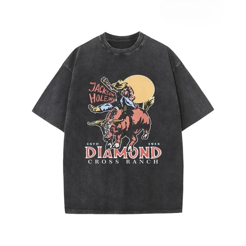 

European sizes Men s T-Shirt, High-Quality Wax Printed Cotton Retro Fashion Brand T-Shirt, All-Season Casual Round Neck Tee, Suitable for Summer S чёрный