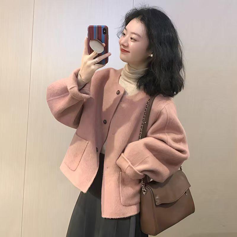 Women's Luxury Woolen Coat - Korean Style, Short Casual for Autumn/Winter 2026