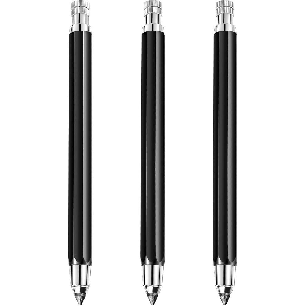 Outus 3 Pcs 5.6 Mm Lead Holder Mechanical Pencils Sketch Up Automatic Clutch Graphite Pencil with Built-in Sharpener Lead Pencil For Construction,