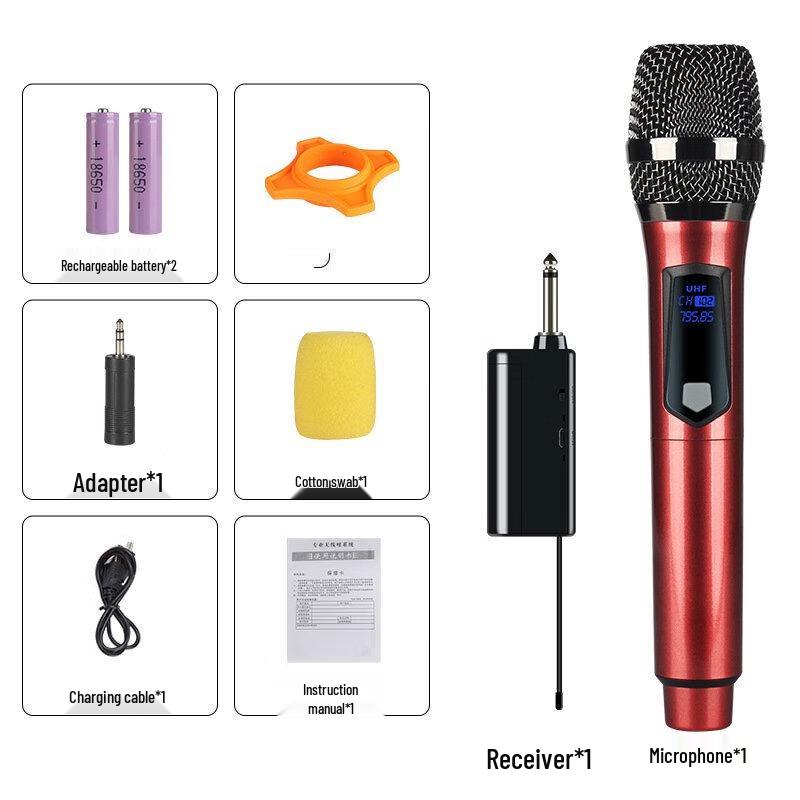 Junshi 2.4G Bezdrátový duální ruční mikrofonní set