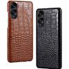 Honor Play 40 Case: Genuine Leather Crocodile Pattern Half-Cover for Play 30Plus & 20Pro