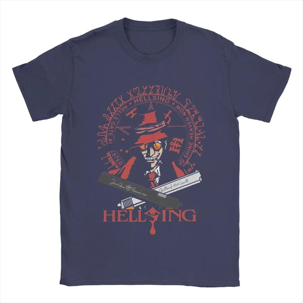 Hellsing Manga T Shirts for 100% Cotton Funny T-Shirts Crewneck Anime Tees Short Sleeve Clothing Arrival