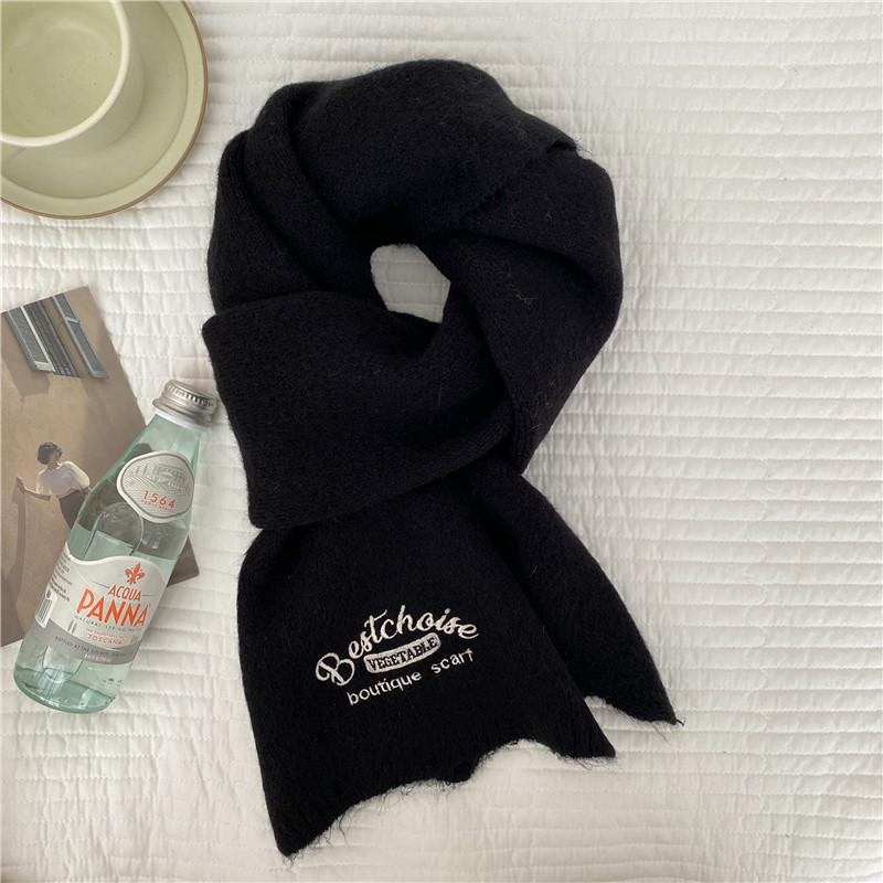 Maillard knitted scarf women's autumn and winter new Korean version of versatile high-end sense warm student coffee scarf