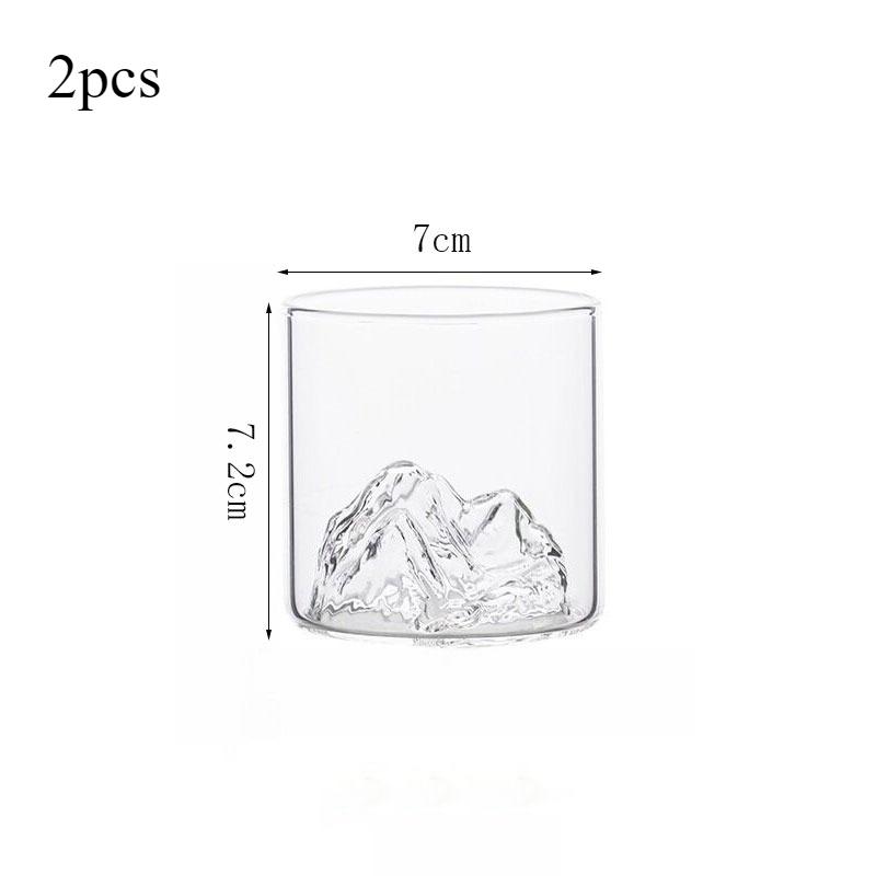 

Viewing Mountain Cup Tea Cup Glass Water Cup Wine Glass Iceberg Creative Whisky Cup Available in Multiple Colors Glass Cup 2pcs 2pcs