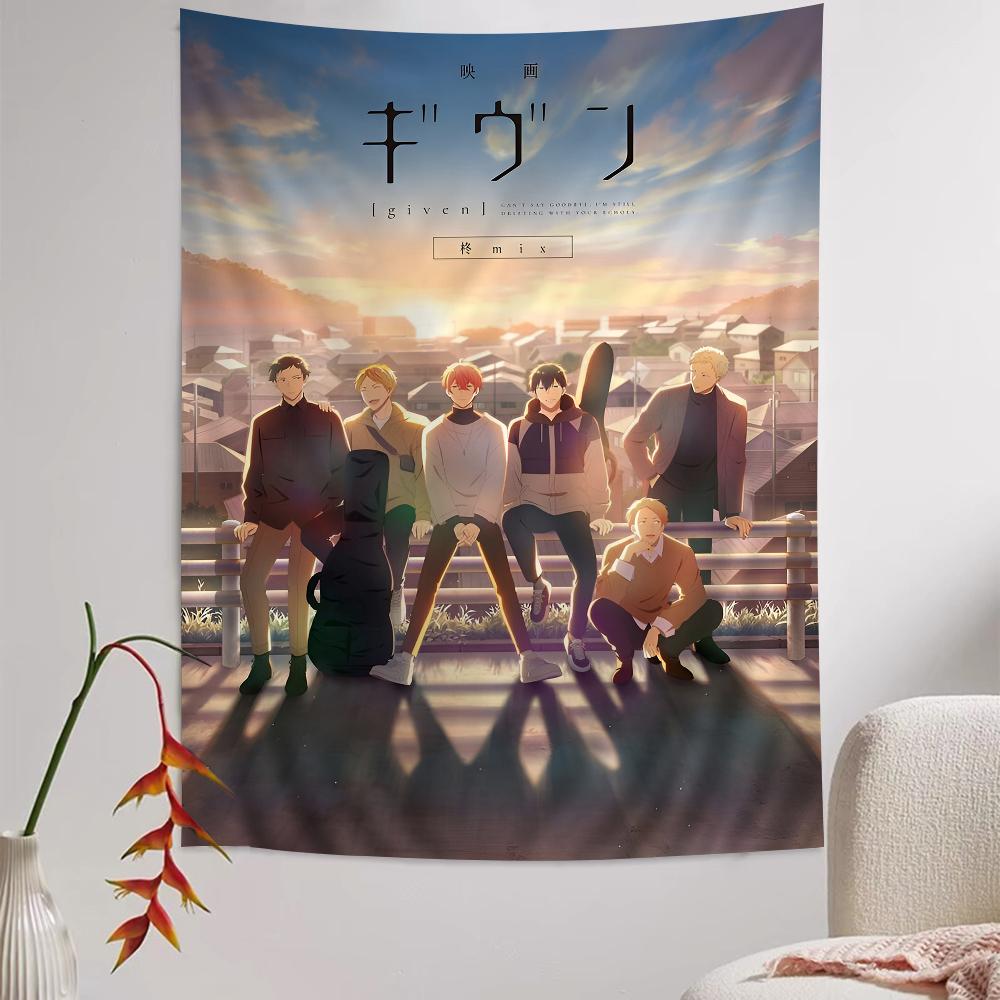 Given Anime Tapestry Tarot Hippie Wall Hanging Dormitory Wall Art Sheet for Bedroom Living Room Home Decor Design