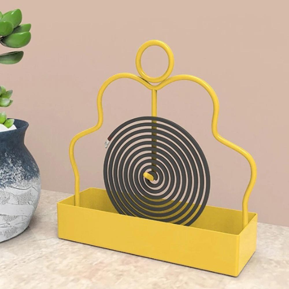 New Iron Mosquito Coil Holder with Tray Mosquito Repellent Coil Incense Burner Repellent Incense Rack Patio