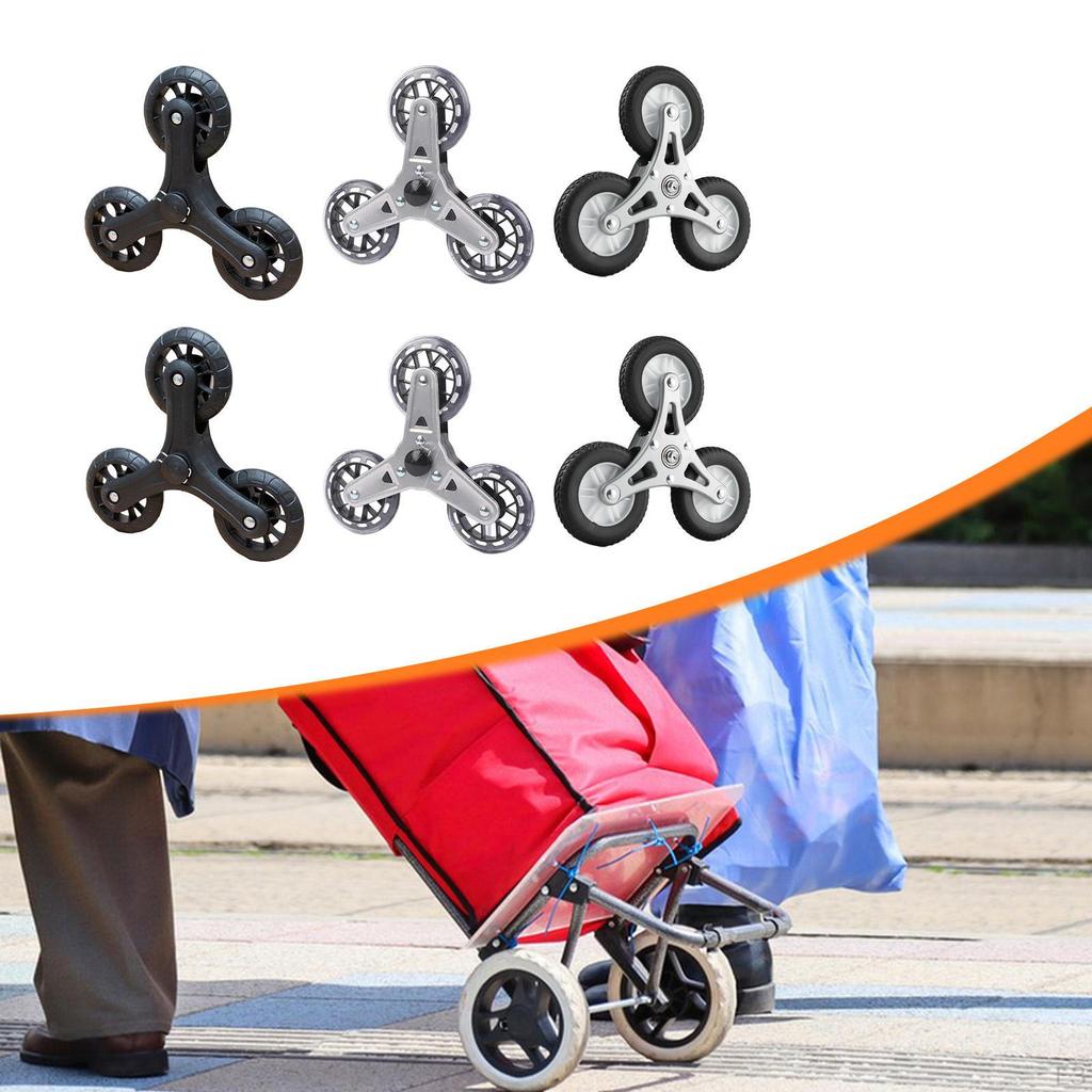 2x Treppensteigräder Einkaufswagenrollen Leichtgängig Leicht zu transportieren