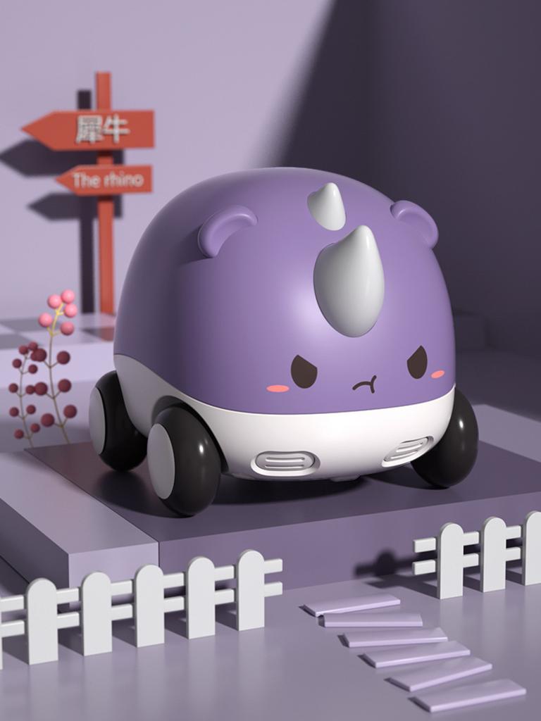 Soft Rubber Cartoon Car Set For Boys And Babies, Educational Gliding Children's Inertial Toy Car