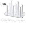 Cup Drying Rack for 6 Cups 6-Slot Plastic with Drip Tray Space-Saving Holder Countertop Organizer Mugs Glasses BPA-Free Kitchen Storage