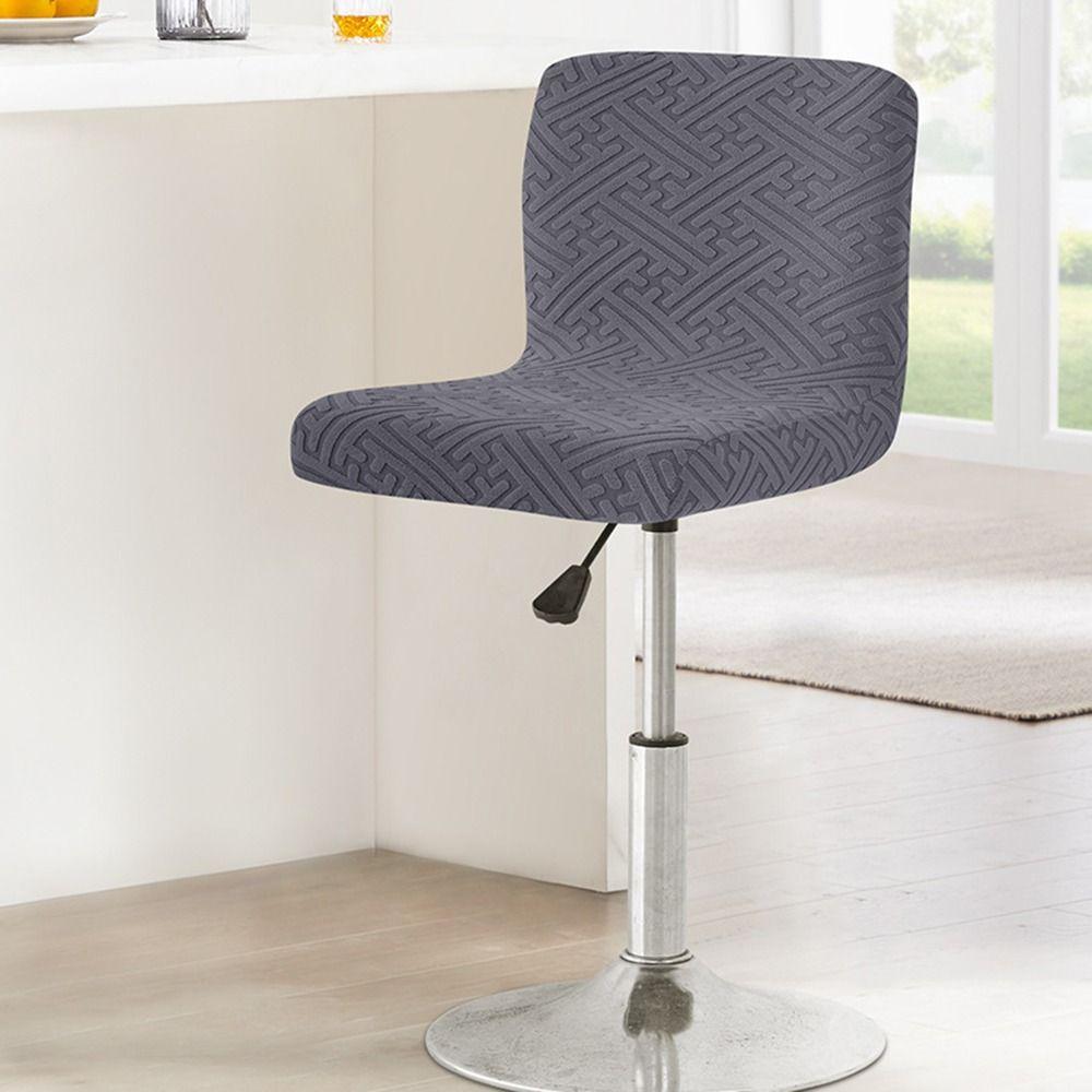 Fashion Short Back Jacquard Bar Chair Cover Elastic Stretch Bar Stool Seat Covers Solid Color Seat Chair Cover Banquet Dining