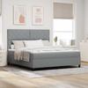 Box Spring Bed with Headboard Light Gray 180 x 200 cm Fabric