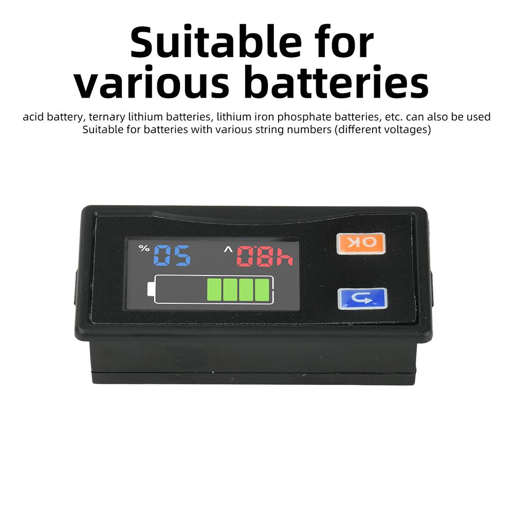 DC 9–120V LCD Digital Voltage Meter and Battery Level Indicator, Universal Power Meter, suitable for electric vehicles, etc.