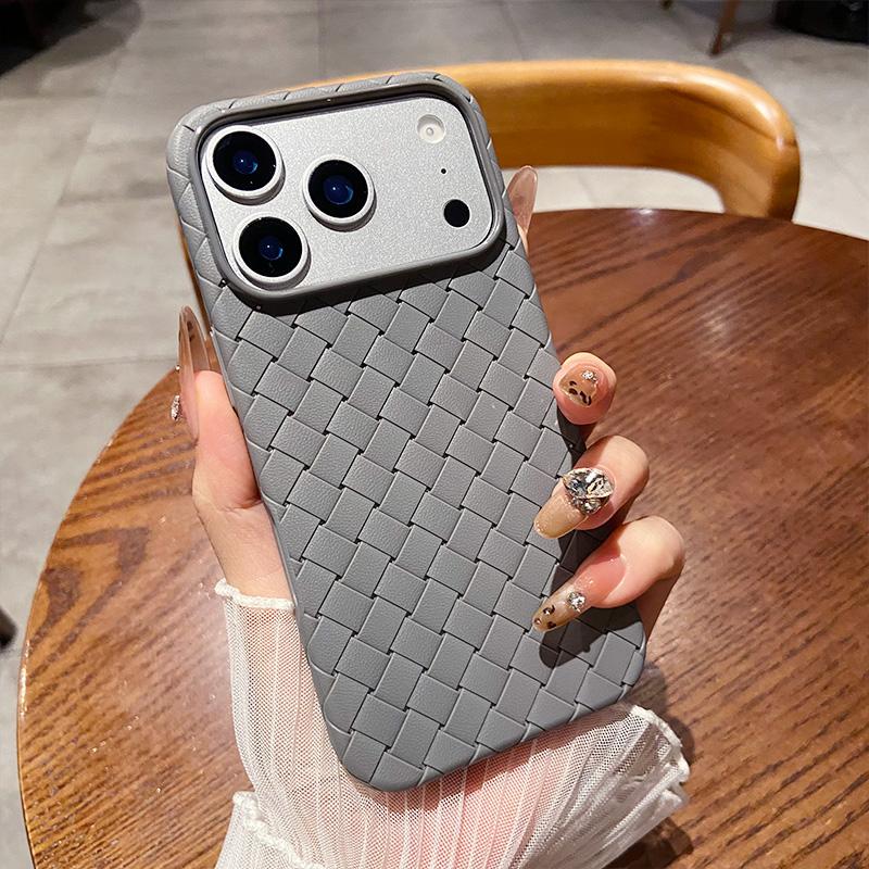 Luxusní nárazuvzdorný kryt pro IPhone 17 Air 16 15 14 13 Pro Max Prodyšný Cool Tkaný Mřížkový Měkký Silikonový Kryt pro IPhone 16Pro