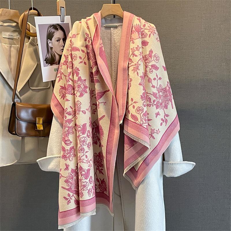 Winter Warm Cashmere Scarf for Women Luxury Pashmina Shawl Wrap Neckerchief Female Bufanda Echarpe Design Poncho Stoles