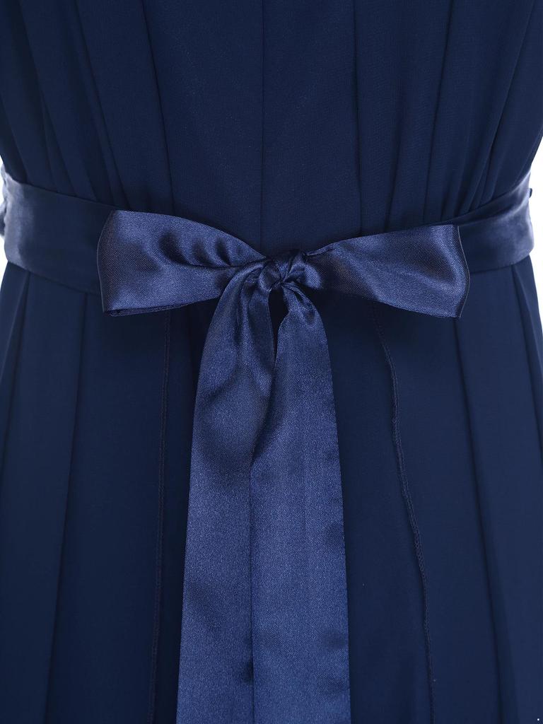 Completo per Feste e Celebrazioni per Bambine: Tuta in Chiffon con Volant e Fiore Amovibile, Vita Alta con Cintura per Eventi