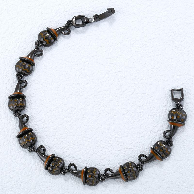 

Личность Преувеличенный Красочный Капающий Тыква Гримаса Череп Браслет Веселый Забавный Хэллоуин Ручное Украшение Vl718