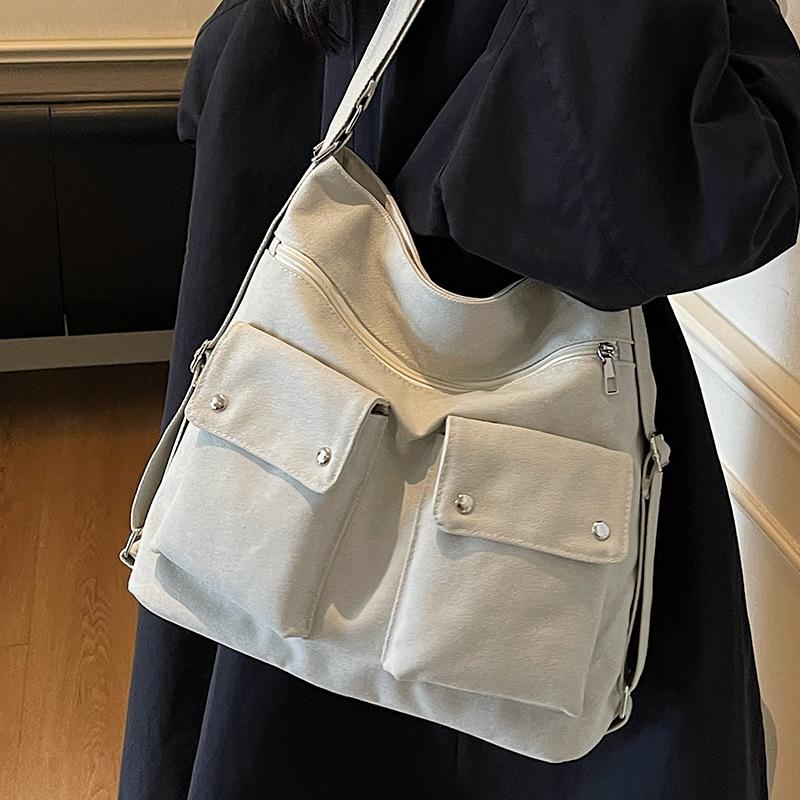 Borsa di grande capacità, Borsa monospalla multitasche, Borsa a tracolla, Tote a doppia spalla Borsa da donna