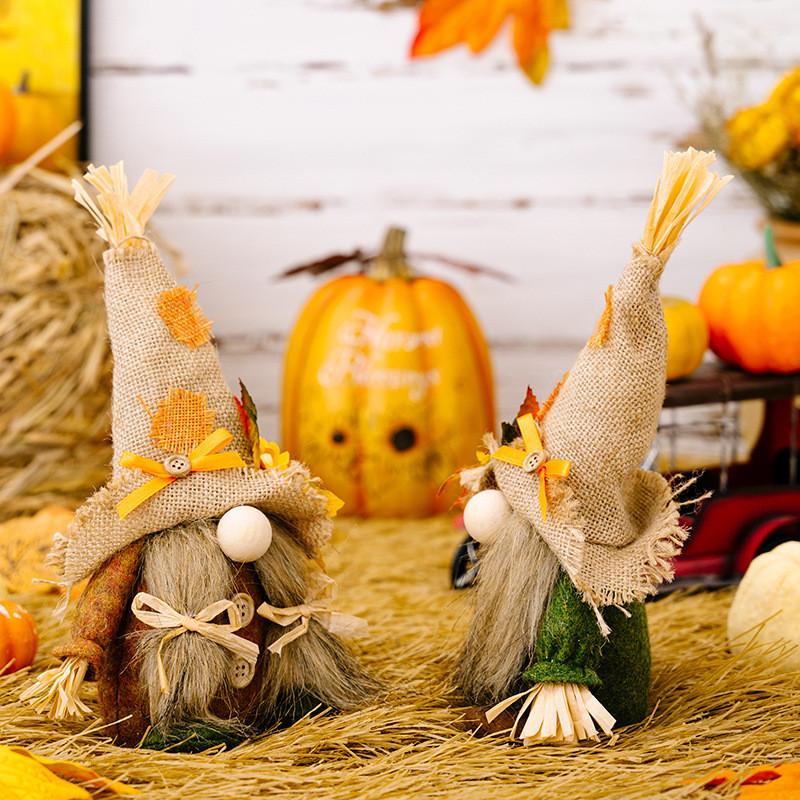 Burlap Thanksgiving Charming Gnome Decoration Featuring Harvest Cap And Accents Seasonal