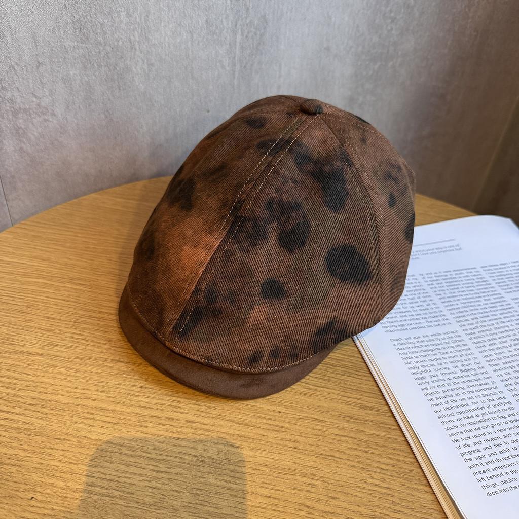 Tie Retro Fashion Dye Pattern Neutral Beret Suitable For Fall And Winter