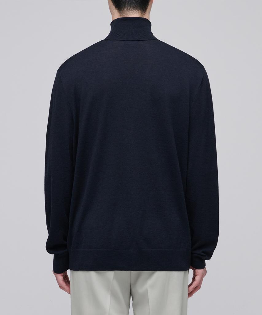 MUSINSA STANDARD Merino Wool Blend High-Gauge Turtleneck Knit [Navy]