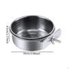 Bird for Parrots with Clamp Holder, Stainless Steel Bowl Lovebirds
