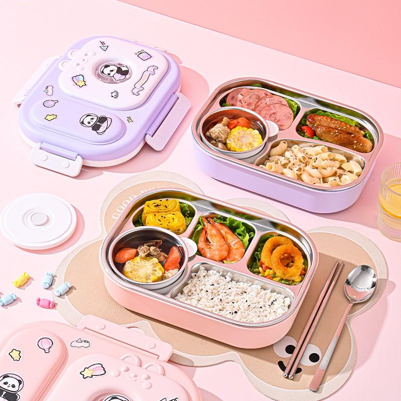316 Stainless Steel Bento Box With Cartoon Design Leakproof Lunch Container Students Office Workers Insulated Food