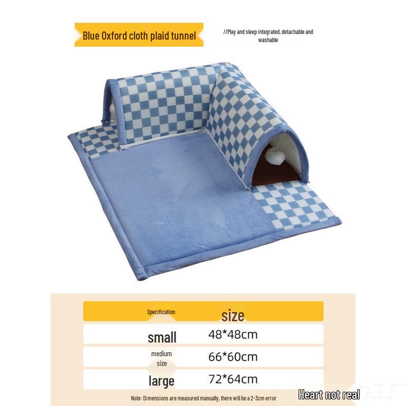 Cat Tunnel Hideout: Cozy All-Season Nest for Cats Small (For pets under 4 lbs)