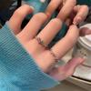 Style Sparkling Pink Zircon Bride Rings for Women Couples Korean Trendy Heart Star Geometric Wedding Party Jewelry