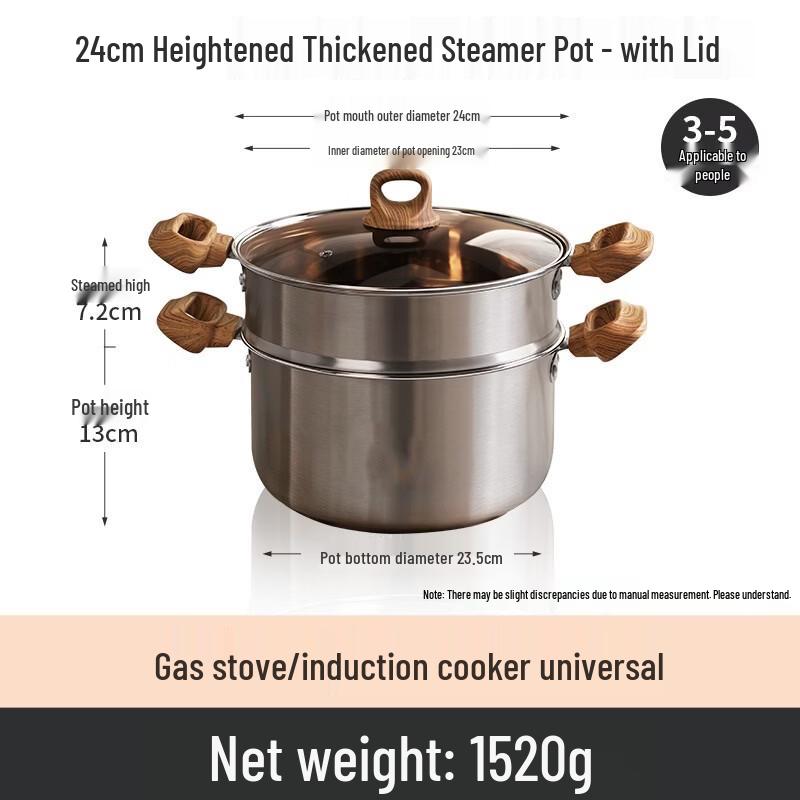 

Handun 24cm Stainless Steel Soup Pot with Steamer