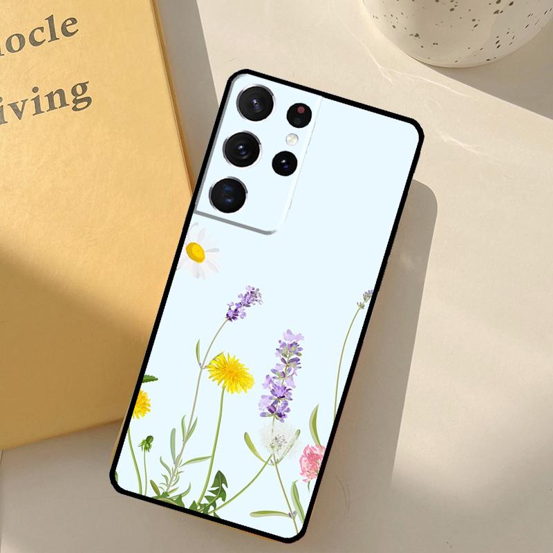 

Чехол для телефона с цветами лавандового цвета для Samsung Galaxy S24 Ultra S20 S21 S22 S23 S25 S9 S10 Plus S25 FE Чехол-оболочка Galaxy S21