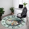 1pc Fish Clock Office Round Area Rug, Indoor Mat Suitable For Office, Under Office Chairs Bedroom Living Room Home Decor, Room Deco, 096