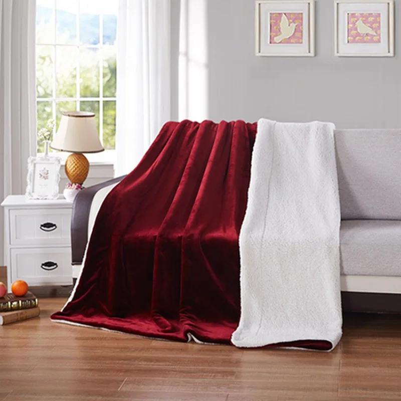 Wool Throw Blanket Keep Warm Winter Bed Blankets Double Sided Queen Duvet Cover Camping Double Bed Cover Bedspread On The Bed