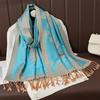 Luxury Brand Autumn And Winter Imitation Cashmere Cashmere Jacquard Fringed Shawl Dual-Purpose Scarf High-End Atmosphere Women