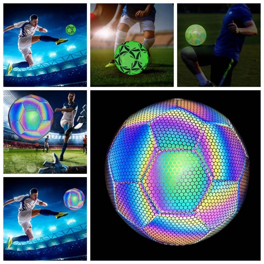 Reflects Light Luminous Soccer Ball Light Up Glow in The Dark Football Adult