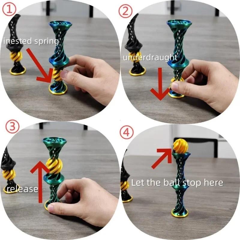 3D Printed Impossible Pyramid Passthrough Fidget Toys Double Layer Helical Tree Diversification Kids Decompression Desk Ornament