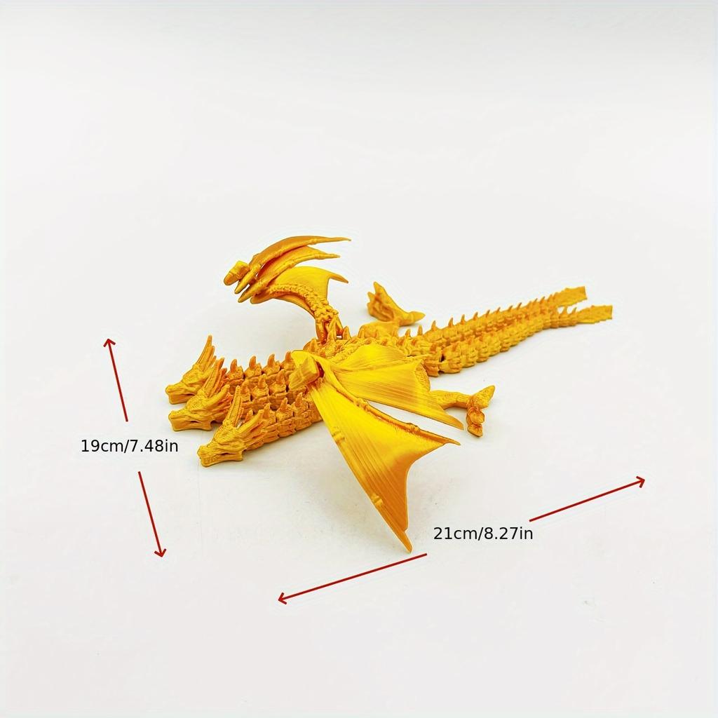 3D printed five headed dragon+three headed dragon combination statue model home decoration Easter gift creative trendy figurine