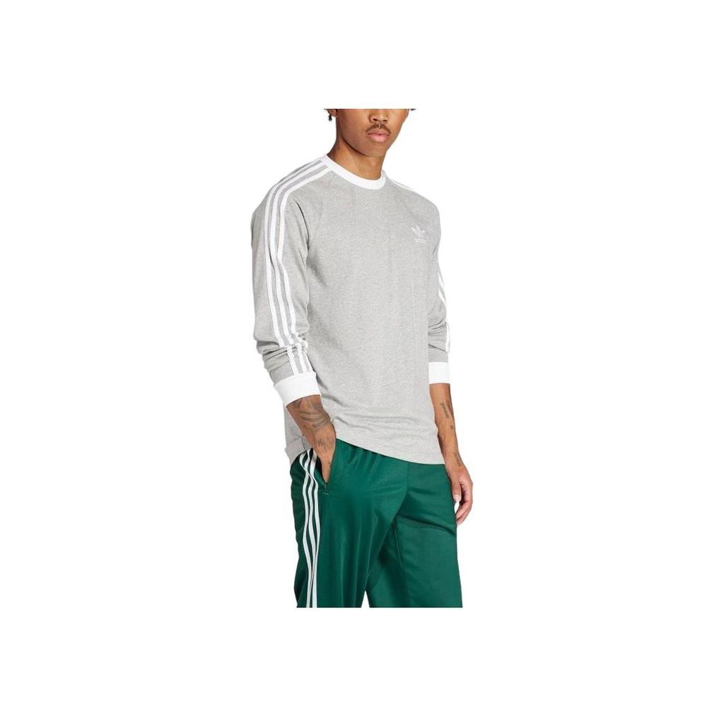 adidas Adicolor Classics 3-Stripes Long Sleeve Tee Medium Grey Heather Men Streetwear IM9429